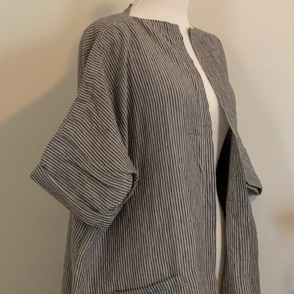 Linen striped jacket, "not perfect linen"